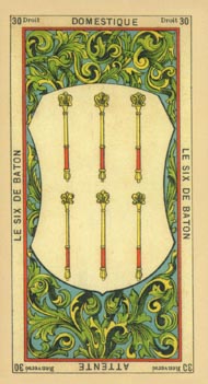 Six of Wands in the deck The Book of Thoth