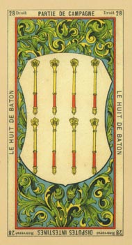 Eight of Wands in the deck The Book of Thoth