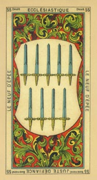 Nine of Swords in the deck The Book of Thoth