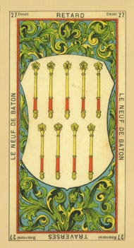 Nine of Wands in the deck The Book of Thoth