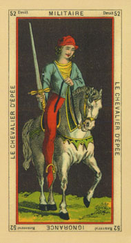 Knight of Swords in the deck The Book of Thoth