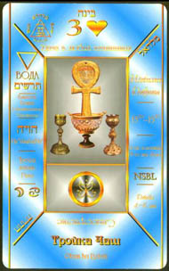 Three of Cups in the deck Kabbalistic Tarot