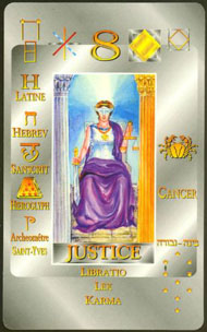 Justice  in the deck Kabbalistic Tarot