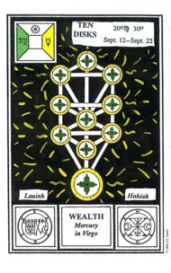 Ten of Pentacles in the deck Tarot of Ceremonial Magick