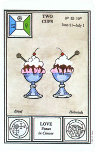 Two of Cups in the deck Tarot of Ceremonial Magick