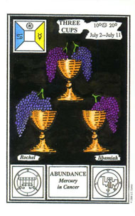 Three of Cups in the deck Tarot of Ceremonial Magick