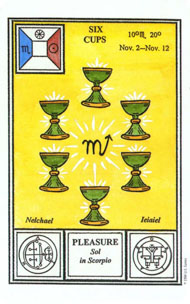 Six of Cups in the deck Tarot of Ceremonial Magick