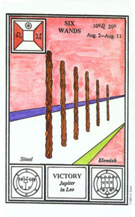Six of Wands in the deck Tarot of Ceremonial Magick