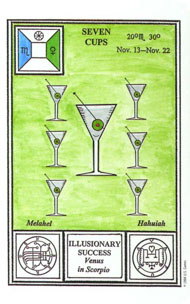 Seven of Cups in the deck Tarot of Ceremonial Magick