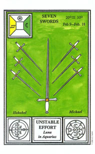 Seven of Swords in the deck Tarot of Ceremonial Magick