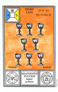 Eight of Cups in the deck Tarot of Ceremonial Magick