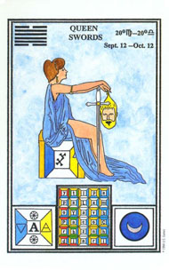 Queen of Swords in the deck Tarot of Ceremonial Magick