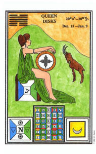 Queen of Pentacles in the deck Tarot of Ceremonial Magick