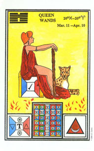 Queen of Wands in the deck Tarot of Ceremonial Magick