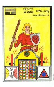 Knight of Wands in the deck Tarot of Ceremonial Magick