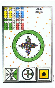 Ace of Pentacles in the deck Tarot of Ceremonial Magick