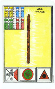 Ace of Wands in the deck Tarot of Ceremonial Magick