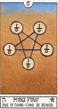 Five of Pentacles in the deck Eclectic Tarot