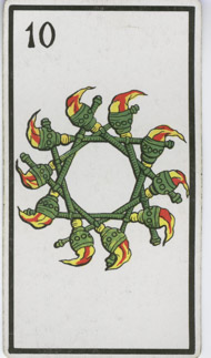 Ten of Wands in the deck Esoteric Tarot