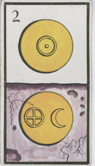 Two of Pentacles in the deck Esoteric Tarot