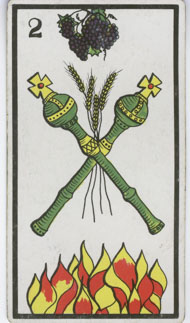 Two of Wands in the deck Esoteric Tarot