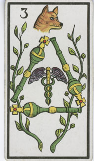 Three of Wands in the deck Esoteric Tarot