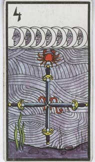 Four of Swords in the deck Esoteric Tarot