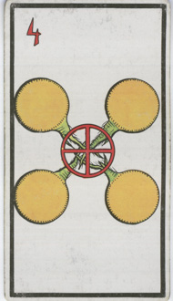 Four of Pentacles in the deck Esoteric Tarot