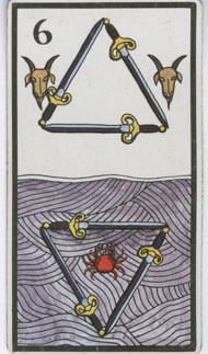 Six of Swords in the deck Esoteric Tarot