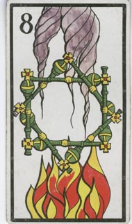 Eight of Wands in the deck Esoteric Tarot