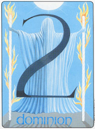 Two of Wands in the deck Gill Tarot