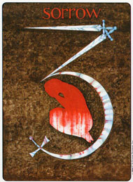 Three of Swords in the deck Gill Tarot