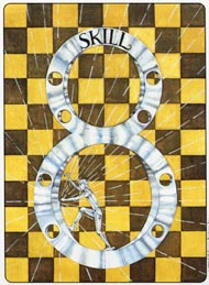 Eight of Pentacles in the deck Gill Tarot