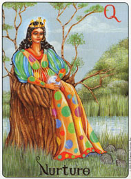 Queen of Pentacles in the deck Gill Tarot