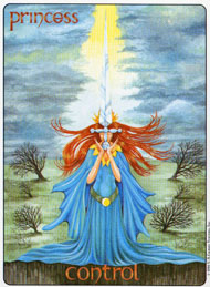 Page of Swords in the deck Gill Tarot