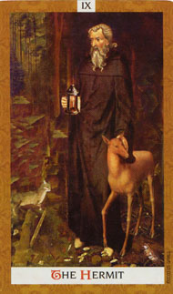 The Hermit in the deck Golden Tarot