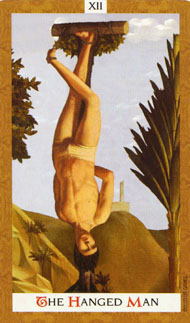 The Hanged Man in the deck Golden Tarot