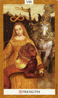 Strength in the deck Golden Tarot