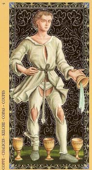 Four of Cups in the deck Golden Tarot of the Renaissance