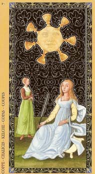 Seven of Cups in the deck Golden Tarot of the Renaissance