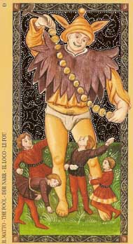 The Fool in the deck Golden Tarot of the Renaissance