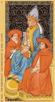 The Hierophant in the deck Golden Tarot of the Renaissance