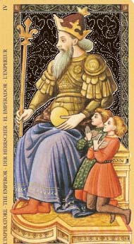 The Emperor in the deck Golden Tarot of the Renaissance