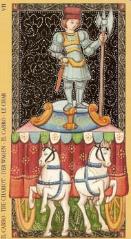 The Chariot in the deck Golden Tarot of the Renaissance