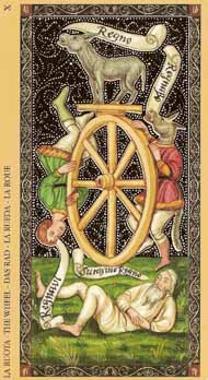 Wheel of Fortune in the deck Golden Tarot of the Renaissance