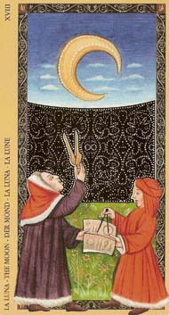 The Moon in the deck Golden Tarot of the Renaissance