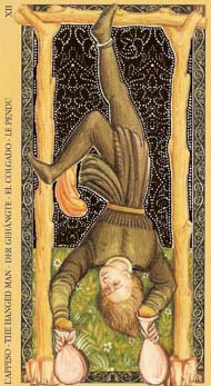 The Hanged Man in the deck Golden Tarot of the Renaissance