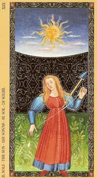 The Sun in the deck Golden Tarot of the Renaissance