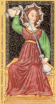 Temperance in the deck Golden Tarot of the Renaissance