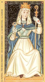 The High Priestess in the deck Golden Tarot of the Renaissance